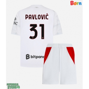 AC Milan Strahinja Pavlovic #31 Replika Babytøj Udebanesæt Børn 2026-27 Kortærmet (+ Korte bukser)